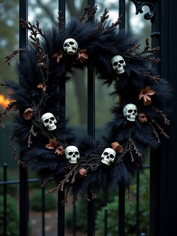 eerie halloween cemetery wreath
