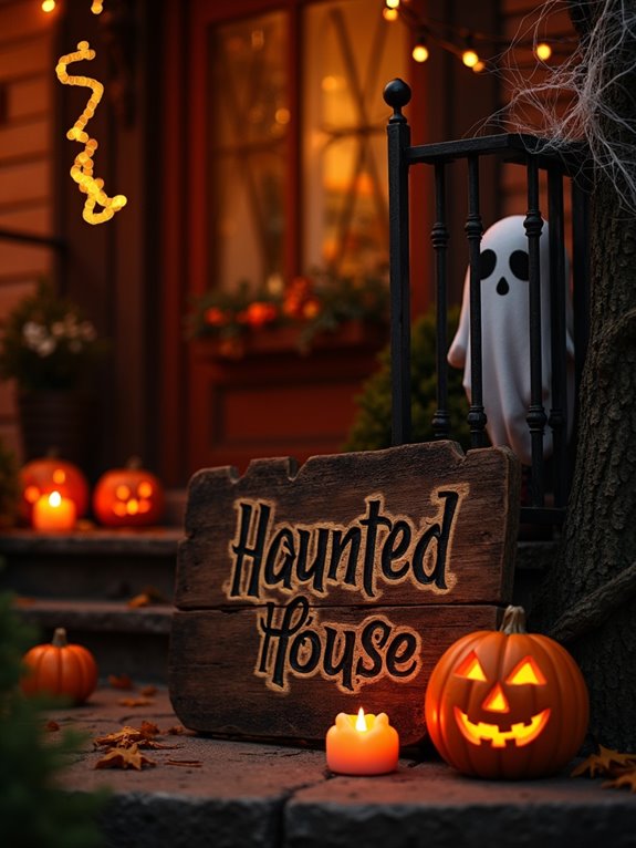 eerie haunted house signage