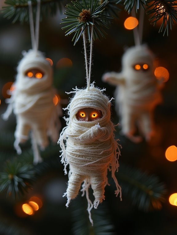 eerie mummy decorations crafting
