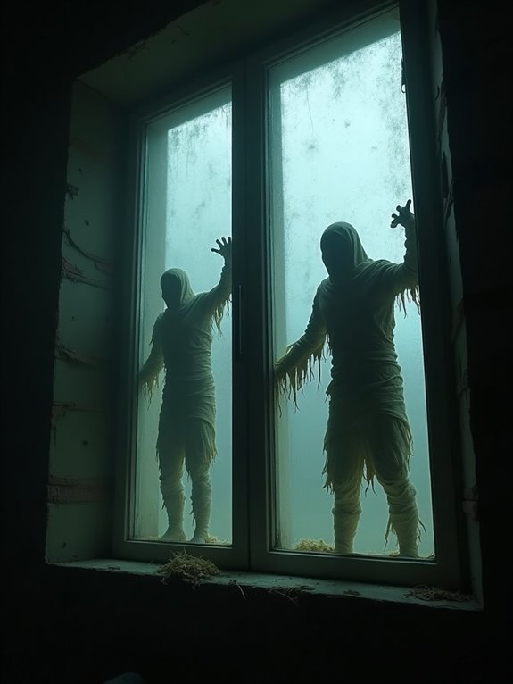 eerie mummy window decorations