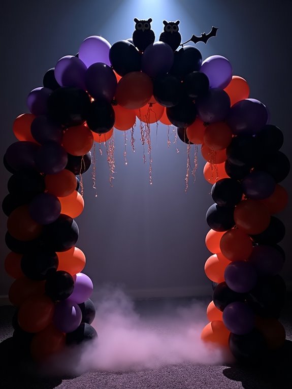 eerie owl balloon arch
