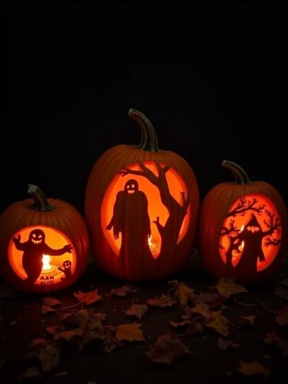 eerie pumpkin silhouette lights