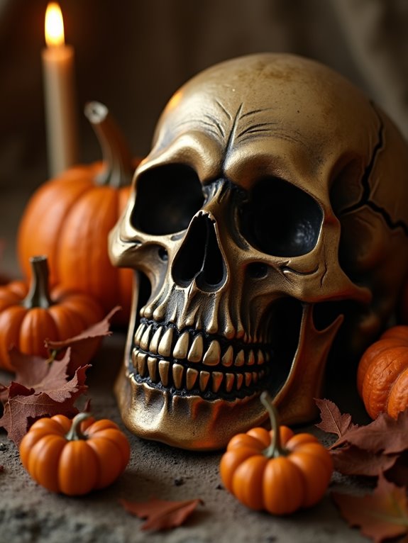 eerie skull centerpiece elegance