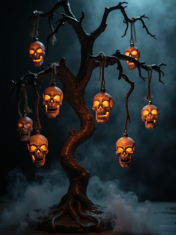 eerie skull halloween ornaments