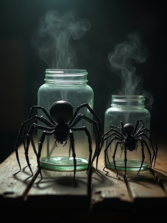eerie spider jar decor