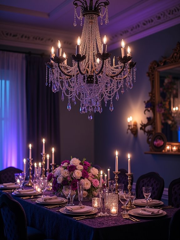 eerie spiderweb chandelier decor