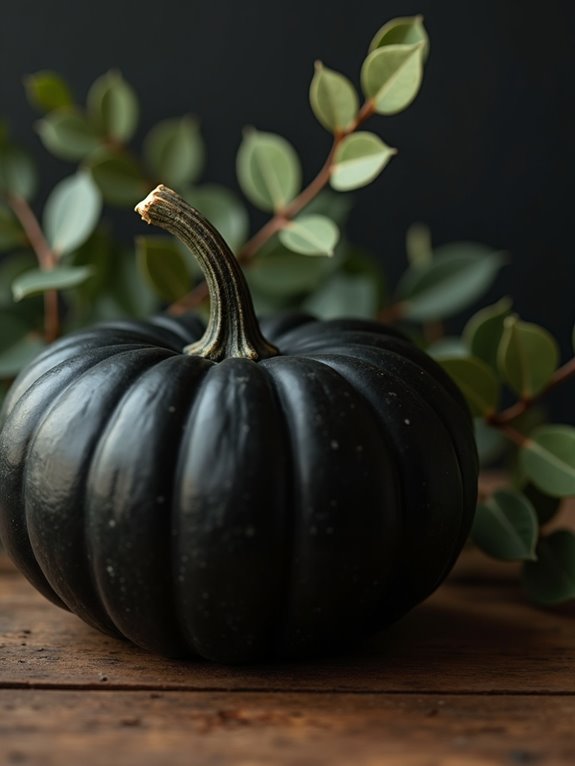 elegant black pumpkin arrangement