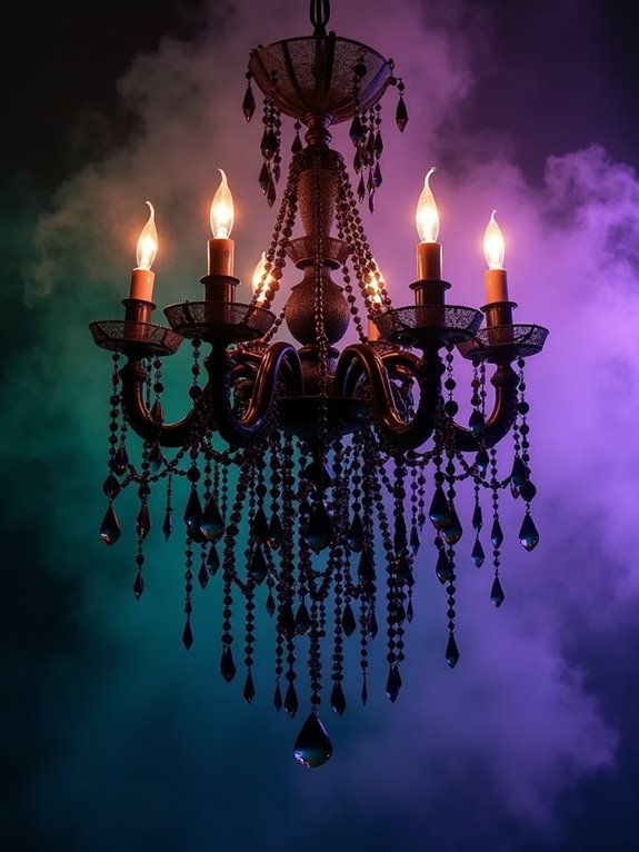 elegant chandeliers haunting ambiance
