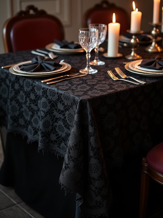 elegant embroidered lace tablecloth