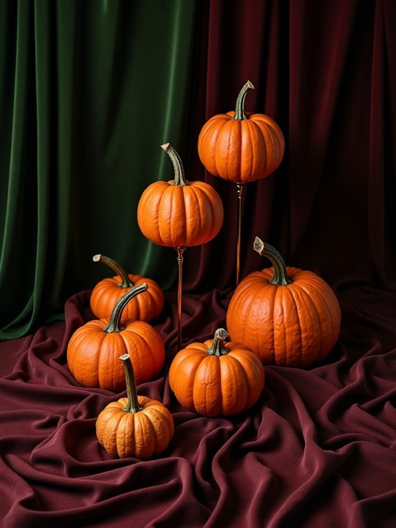 elegant fabric pumpkin decor