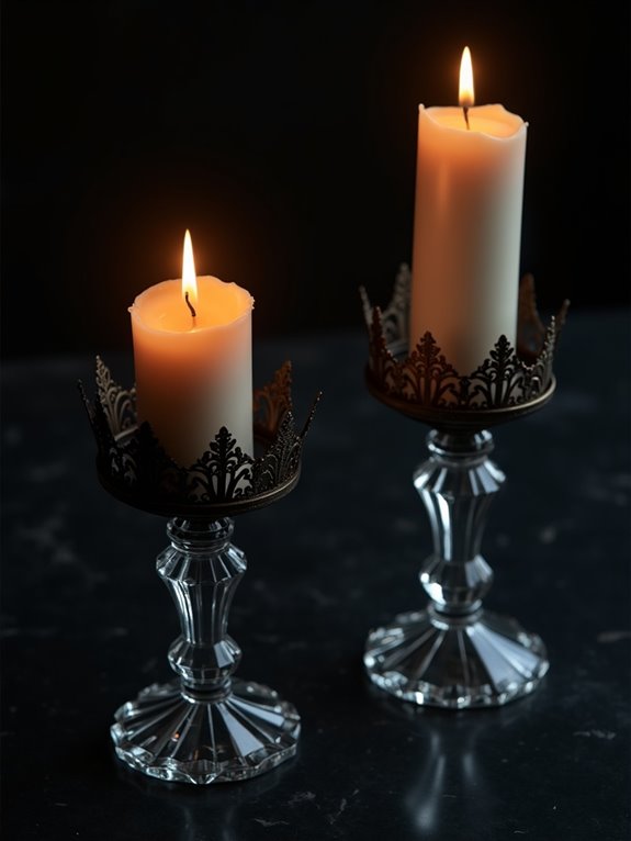 elegant faceted glass candleholder