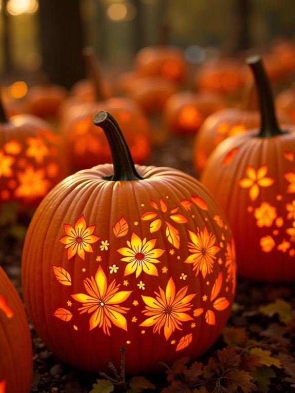 elegant floral pumpkin designs