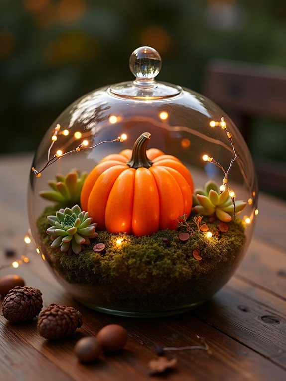 elegant glass pumpkin centerpiece