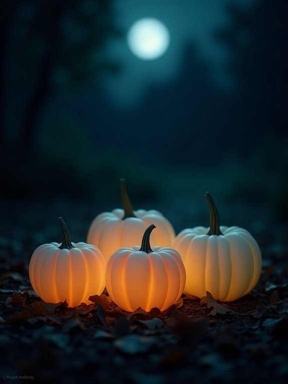 elegant glowing pumpkin decor