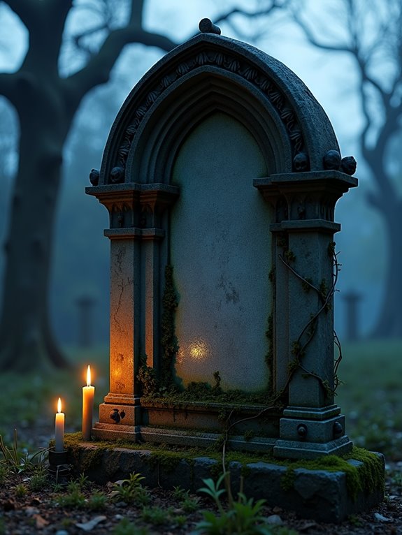 elegant gothic arch tombstone