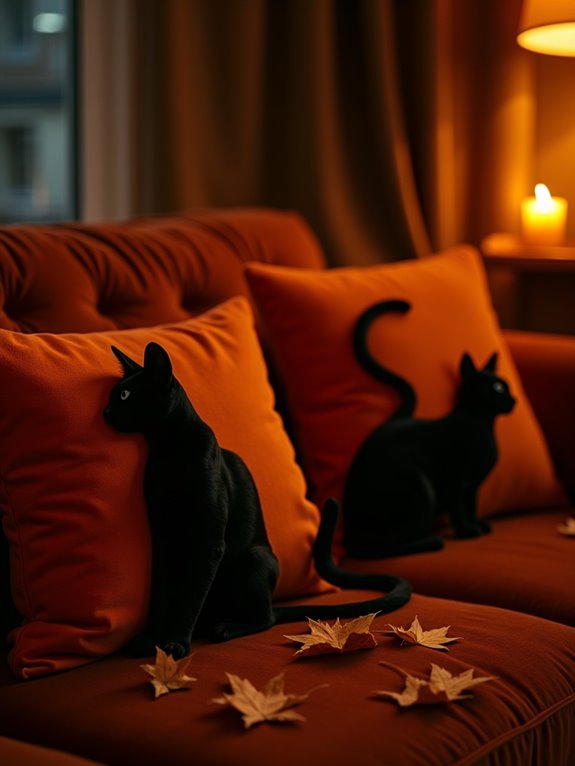 elegant halloween cat decor