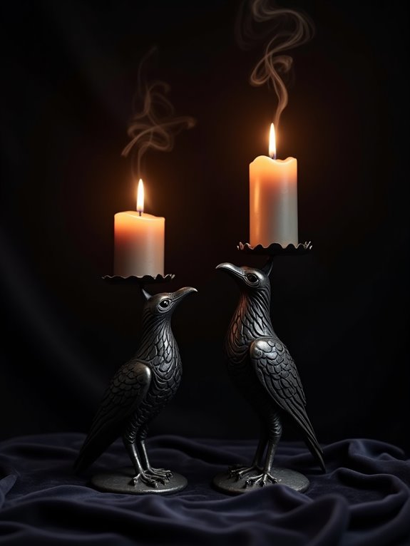 elegant raven candle stand