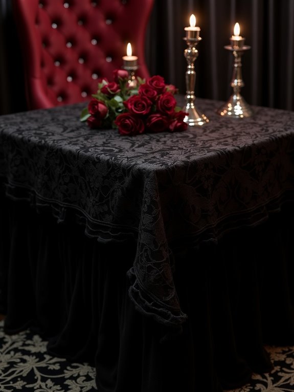 elegant ruffled lace tablecloth