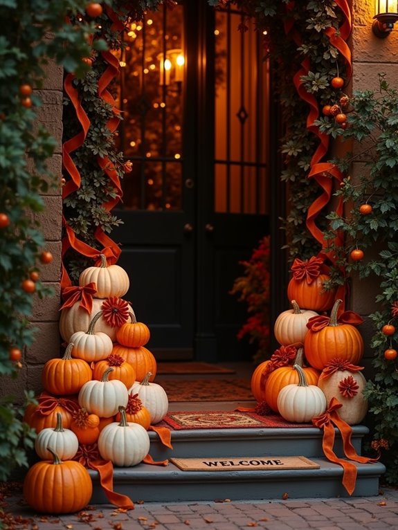 elegant seasonal pumpkin display