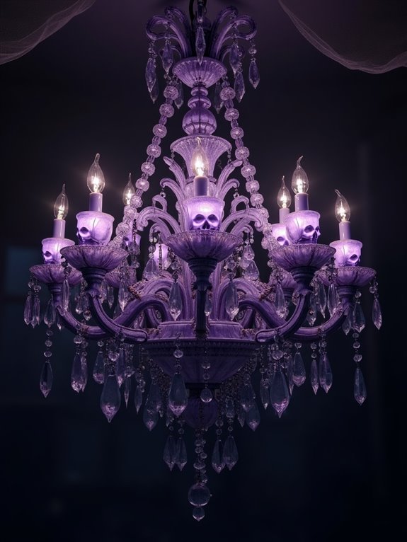 elegant spooky chandelier decor
