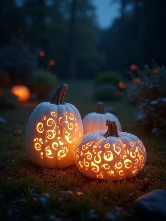 elegant white pumpkin accents