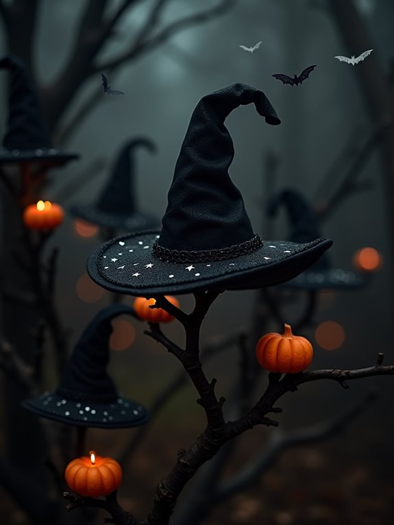 embellished black witch hat