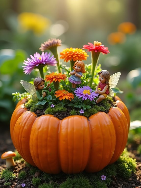 enchanted pumpkin fairy garden