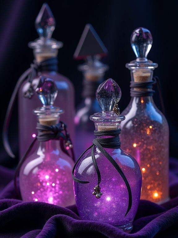 enchanted ribbon decorated potion bottles