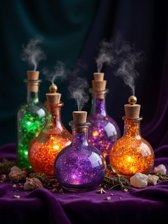 enchanting glitter potion bottles
