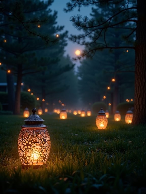 enchanting halloween garden lanterns
