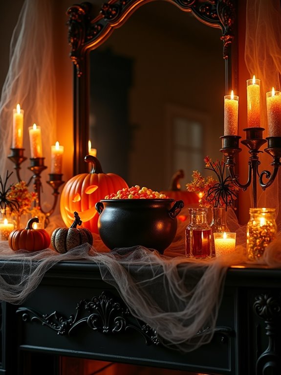 enchanting halloween mantel displays