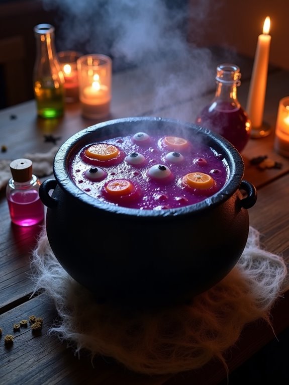 enchanting halloween punch cauldron