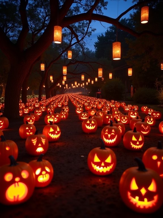enchanting illuminated pumpkin walk