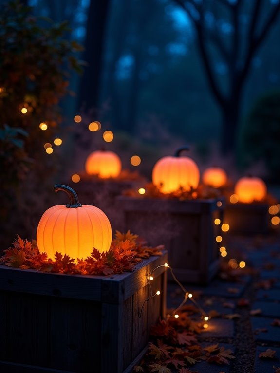enchanting pumpkin planter display