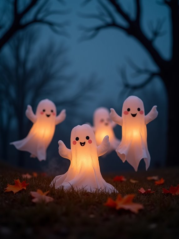 ethereal floating ghost lanterns