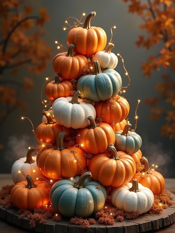 fairy light pumpkin decoration