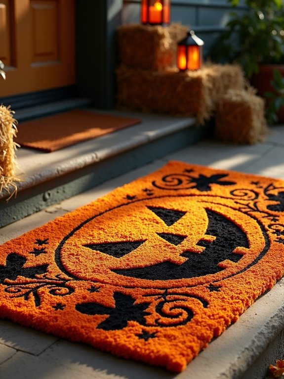 festive halloween welcome mat