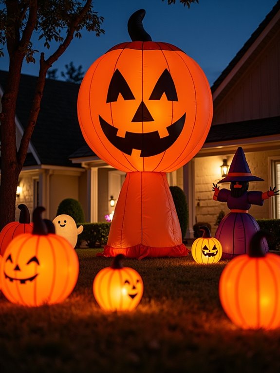 festive inflatable pumpkin display