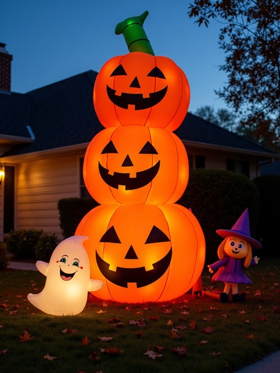 festive inflatable pumpkin display