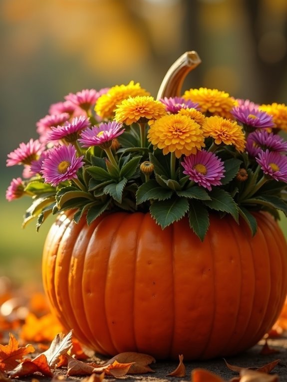 festive pumpkin lantern planter