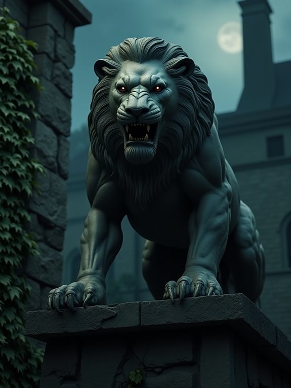 fierce guardian lion gargoyle