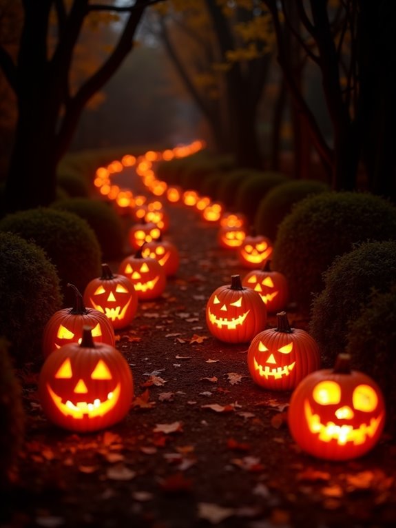 flickering pumpkin illuminated pathways