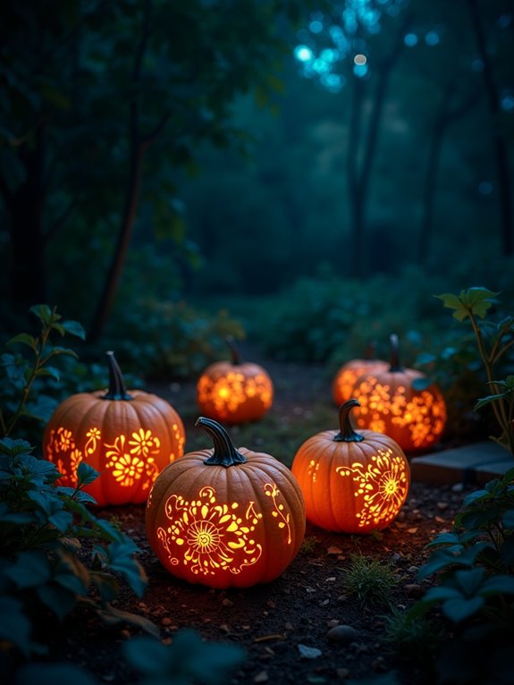 floral elegant glow pumpkins
