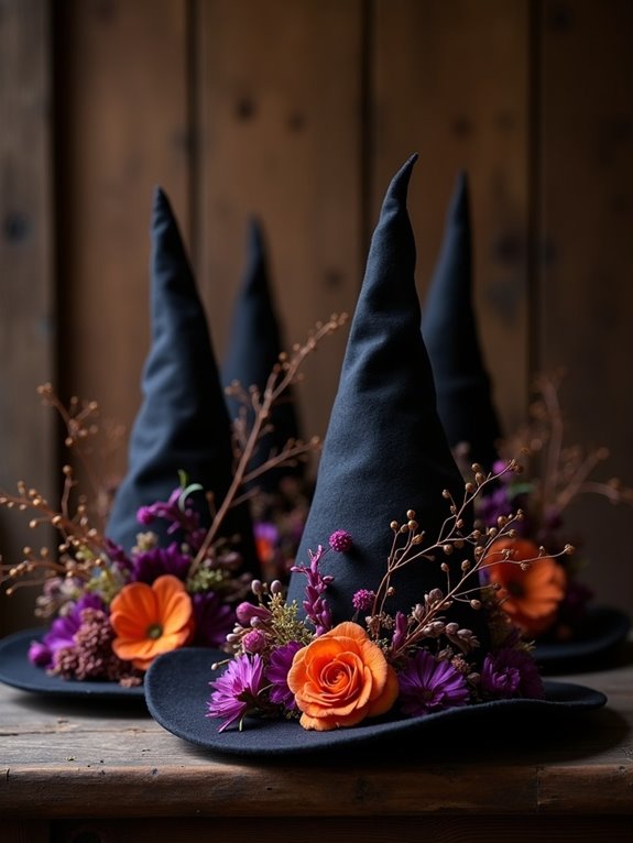 floral witch hat elegance