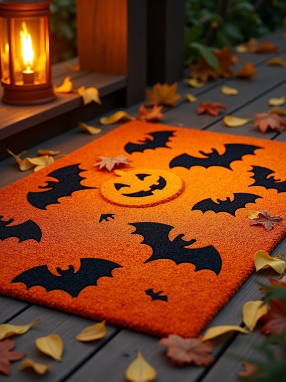 frightful halloween welcome mat