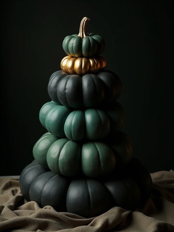 geometric pumpkin decor arrangement