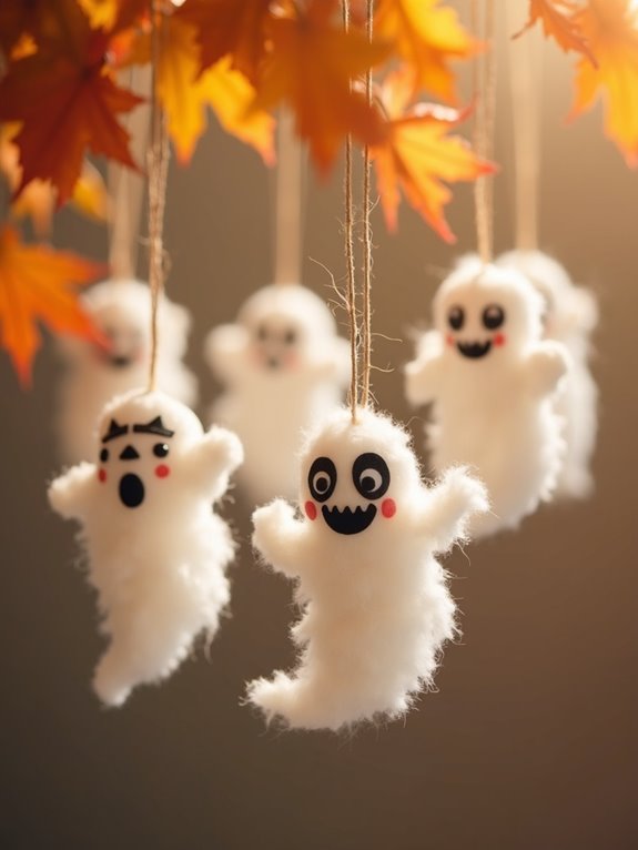 ghost faces cotton balls