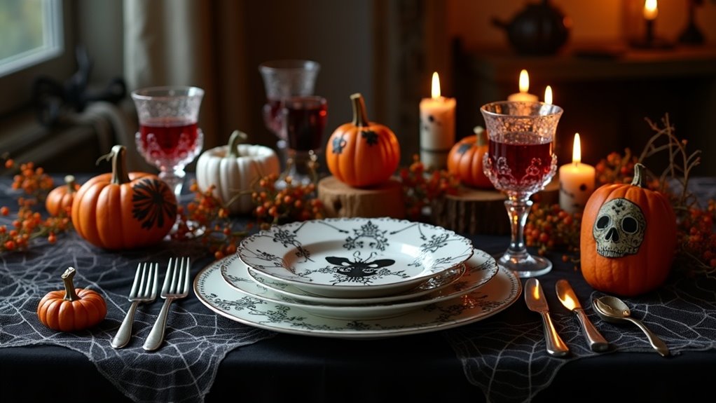ghostly halloween tableware decorations