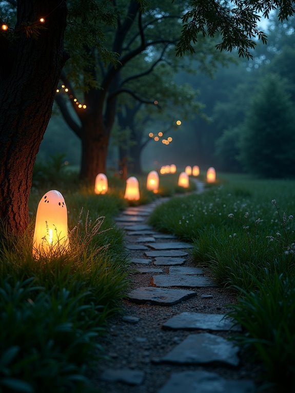 ghostly illuminated pathway decor