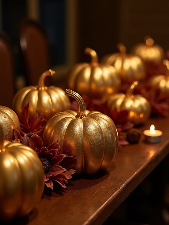 glamorous gold dipped pumpkins